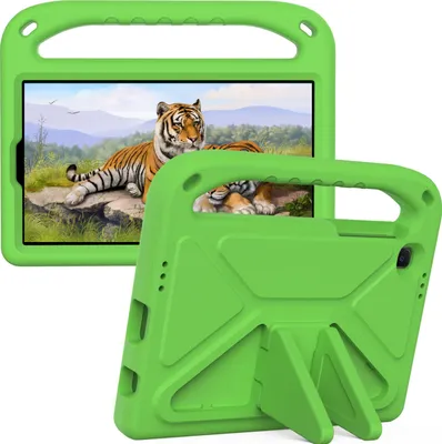 Image de Etui de protection pour Samsung Galaxy Tab A7 Lite 8.7" 2021 SM-T220 /SM-T225, étui enfant léger en EVA avec poignée et support Vert