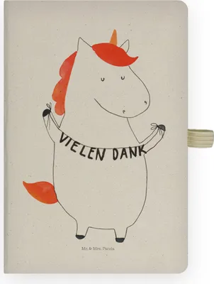 Produktbild von Mr. & Mrs. Panda Tagebuch Einhorn Dankeschön - Transparent - Geschenk, Journal, Danksagung, Skizzenbuch, Kladde, Danke, Einhörner, Unicorn, Vielen Dank, notizbuch