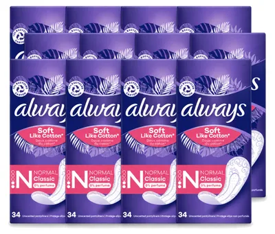 Imagen del producto de 12 toallas absorbentes desechables Always Discreet, modelo normal, tipo slip, paquete económico - 12 unidades
