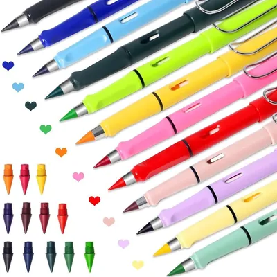 Imagen del producto de Lápices de colores con 12 puntas intercambiables, reutilizables, paquete de 12 unidades, ideales para dibujar de forma creativa