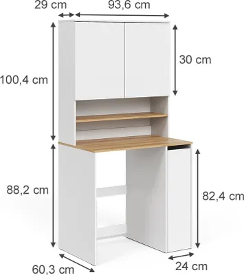 Obrázek produktu pro Skříňka na pračku Vicco Viktor Bílá/Artisan 93.6 x 88.2 cm 2 díly s policí, Model 58030