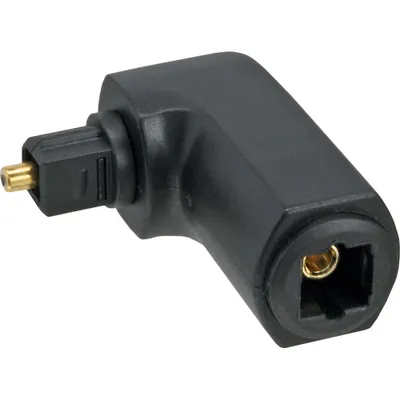 Produktbild von InLine OPTO Audio Adapter, Toslink Buchse / Stecker, 90° gewinkelt, Toslink female, Toslink, Schwarz