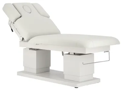 Image de Table de massage électrique chauffante - Lit d'esthétique et de rééducation blanc