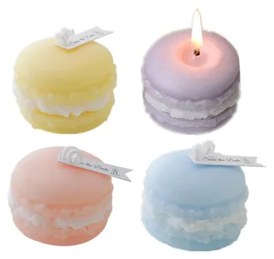 Obrázek produktu pro Sada vonných svíček Macaron, 4 kusy, sójový vosk, včelí vosk, vícebarevná