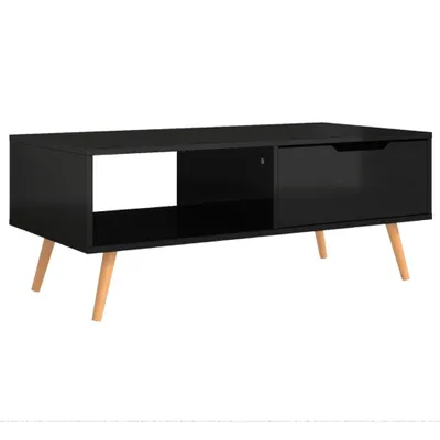 Produktbild von vidaXL Couchtisch Hochglanz-Schwarz 100x49,5x43 cm Holzwerkstoff