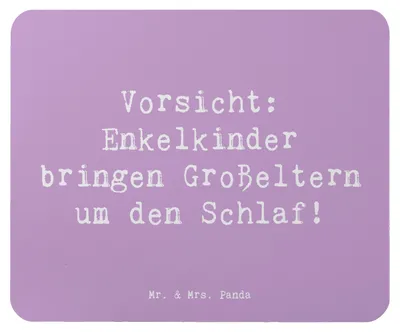 Produktbild von Mr. & Mrs. Panda Mauspad Spruch Enkelkinder - Lavendeltraum - Geschenk, Familie, mousematte, computermatte, familiäre Bindung, laptop, Familienleben, Schlafmangel