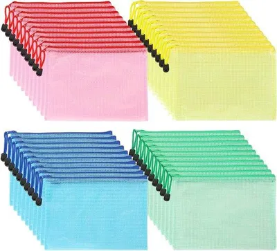Produktbild von Famanu A5 Dokumententaschen mit Reißverschluss - 40 Stück - PVC - 4 Farben