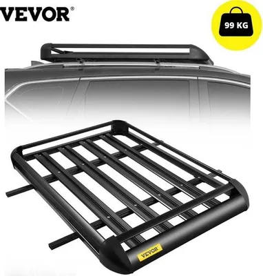 Obrázok produktu pre Vevor® Univerzálny strešný nosič na auto - Čierny - Hliník - 127x90x14 cm - Nosič batožiny - 90 KG