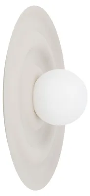 Produktbild von Wandleuchte Metall Glas T: 16 cm H: 40 cm Kaschmir Weiß G9 Kugelschirm Modern