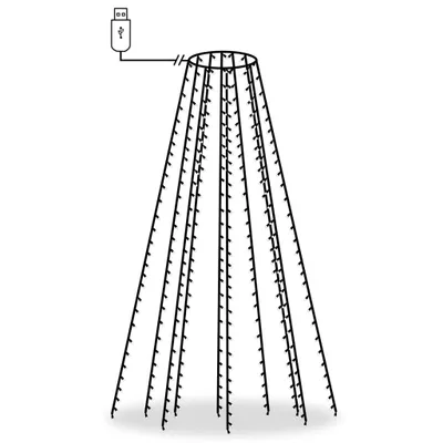 Produktbild von vidaXL Weihnachtsbaum-Lichternetz mit 250 LEDs Mehrfarbig 250 cm