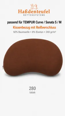 Produktbild von Kissenbezug passend für TEMPUR Curve & Sonata S/M – 61 × 40 cm, KI-generiertes Bild