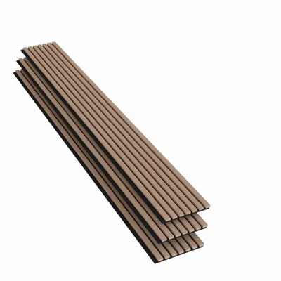 Produktbild von AICA Akustikpaneele Wandverkleidungen 3D-Wandpaneele aus MDF 3er-Set Maße: 260 × 30 cm Farben:Dunkle Eiche