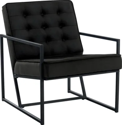 Immagine prodotto di CLP Lounger Avon in velluto trapuntato con struttura in metallo nero