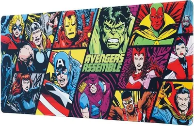 Immagine prodotto di Tappetino da scrivania per videogiochi Marvel Avengers, di grandi dimensioni, materiale resistente