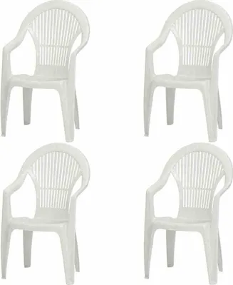 Produktbild von PROGARDEN Vega SET 4x Stapelsessel weiß Kunststoff M73540