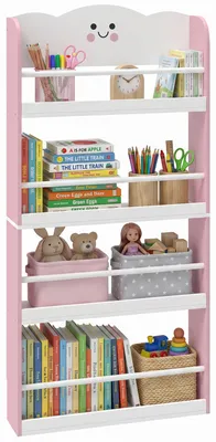 Produktbild von AIYAPLAY Bücherregal Kinder, Wandmontiertes Kinderregal mit 4 Etagen für Bücher