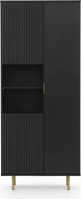 Produktbild von Design Möbel Nubia Regal Kleiderschrank Modische Möbel Elegantes Kleiderschrank Schlafzimmer Kleiderschrank Wohnzimmer Regal 150 x 80 x 41 cm Schwarz