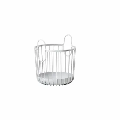 Produktbild von Zone Denmark Korb Inu, Metallkorb, Aufbewahrungskorb, Make Up Organizer, Metall / Eisen, Soft Grey, Ø 10.5 cm, 28260