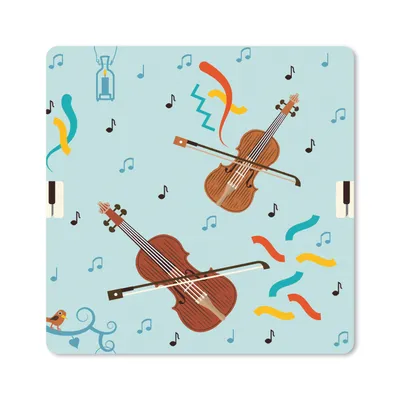 Produktbild von MuchoWow® Mauspad Mousepad Musik - Cello - Noten 20x20 cm - Mousepads - Maus Mat - Pad - Mausunterlage - Desk Mat - Bureauartikeln