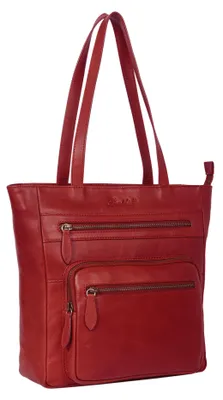 Produktbild von Benthill Schultertasche Damen Echt Leder | Shopper aus echtem Rindsleder | Vintage Handtasche mit vielen Fächern | Damen-Leder-Tasche | Beutel
