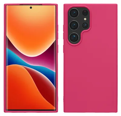 Produktbild von kwmobile Hülle für Samsung Galaxy S24 Ultra TPU Case - Handyhülle unterstützt kabelloses Laden, flexible Schutzhülle, gummiertes Cover in Neon Pink
