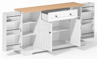 Image de Meuble de rangement - Armoire buffet - Rangement - Commode - Armoire - Grand espace de rangement, 138 cm