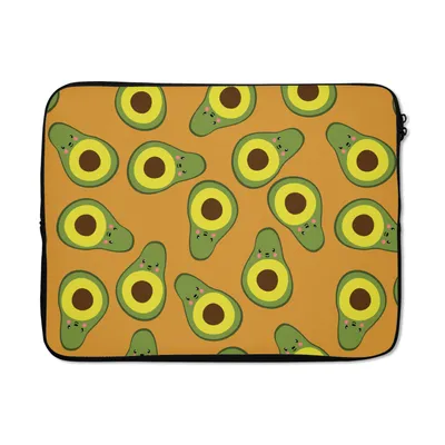 Produktbild von MuchoWow® Laptop Hülle 15 Zoll Kawaii - Muster - Avocado Laptoptasche - Laptoptasche - Sleeve - Rundum-Schutz