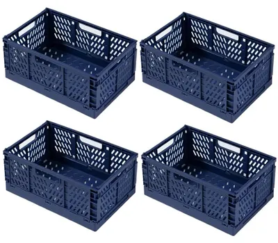 Obrázek produktu pro Skládací plastové úložné koše s rukojeťmi