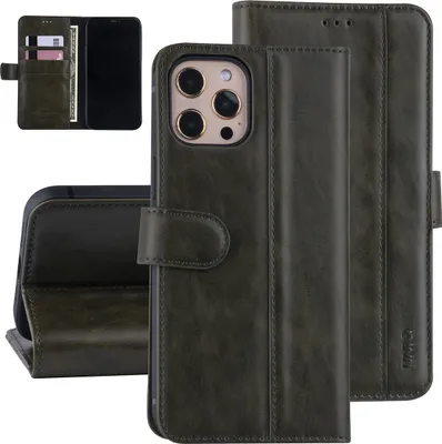 Produktbild von Apple iPhone 12 Pro Max Dark green Book type case - Polyurethanleather
