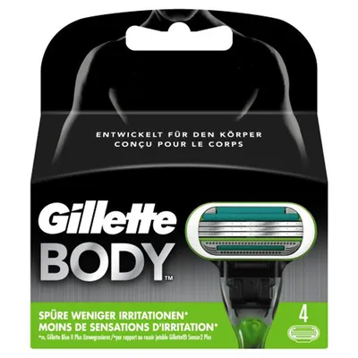 Produktbild von Gillette Body drei Power Glide Klingen 4 Stück in einer Packung