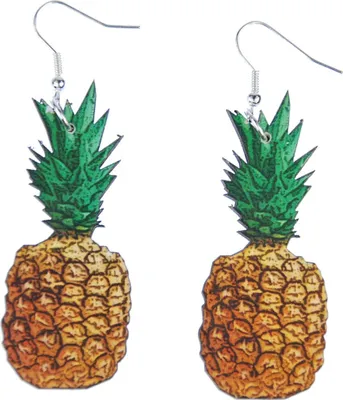 Produktbild von Ananas Ohrringe Miniblings Hänger Obst Sommer Ferien Urlaub gelasert Holz