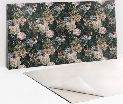 Produktbild von PVC-Wandschutz für die Küche - Stilvoller Schutz für Ihre Wände 100 x 50 Farbenfrohe Blumen