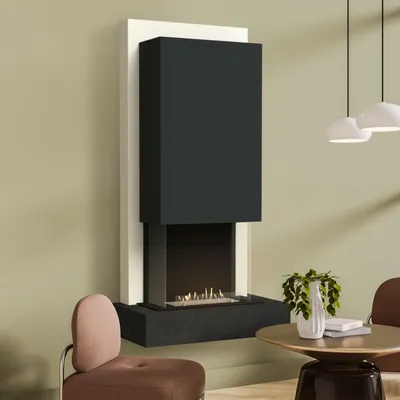 Produktbild von muenkel design Arco [moderner Design Ethanolkamin]: Nero (Schiefer schwarz) - Planika Senso - schwarz-grau