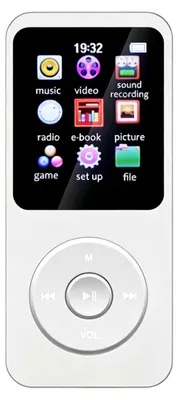 Produktbild von ZELURXX MP3-Player Bluetooth 5.0, HiFi-Audio, 1,8-Zoll-LCD, USB-C, TF-Karte bis 128 GB, FM-Radio und Aufnahme, Weiß