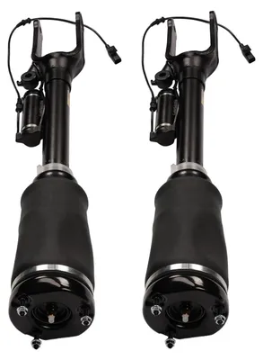 Immagine prodotto di 2 ammortizzatori pneumatici anteriori - Ammortizzatori con elettronica - Compatibili con modelli ML/GL W164 X164 - Coppia, lato sinistro e destro - Codici OEM: 1643205813, 1643204313, 1643204613, 1643206013