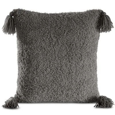 Image de Eurofirany Taie d'oreiller Peluche grise 45 cm x 45 cm