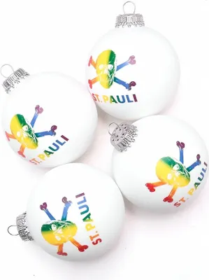 Produktbild von FC St. Pauli - Christbaumkugeln Regenbogen Totenkopf - weiß