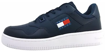 Image de Tommy Hilfiger, chaussures de sport rétro pour hommes, lacets, bleu, style décontracté