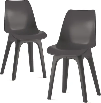 Obrázek produktu pro OK-Living Zahradní židle Eolo, 45 x 81 cm Sada 2 kusů, Černá