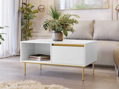 Image de Table basse RAWIK - or / blanc