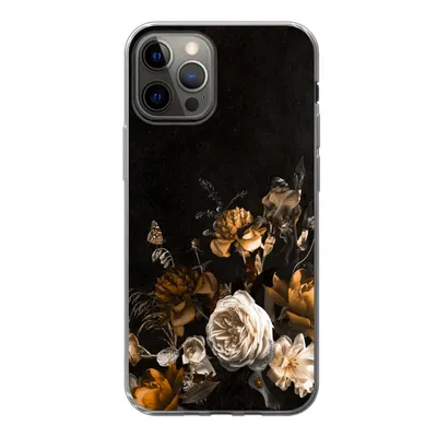 Produktbild von MuchoWow® Handyhülle Schutzhülle Hülle für iPhone 13 Pro Blume - Gold - Muster Silikon Softcase Handy Hülle - Handy-Tasche