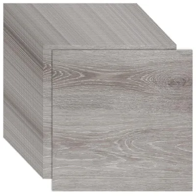 Immagine prodotto di Piastrelle in vinile grigio, effetto legno, 30x30 cm, confezione da 40 pezzi (3,6 m²)