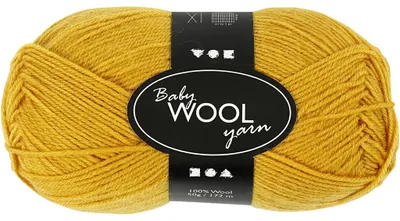 Produktbild von Babywolle, L 172 M, Dunkelgelb, 50 g/ 1 Knäuel [HOB-41349]