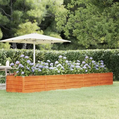 Image de Maison Exclusive - Potager surélevé Rostig 400 x 80 x 45 cm en acier Corten