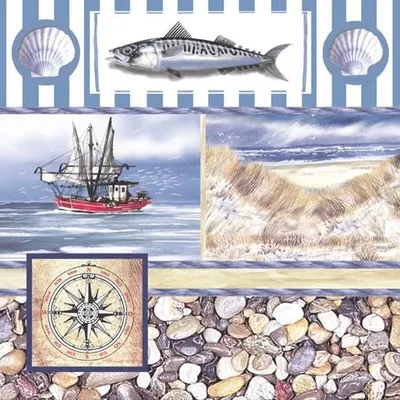 Produktbild von RP 20 Servietten Maquereau - Alles zur Seefahrt 33x33cm