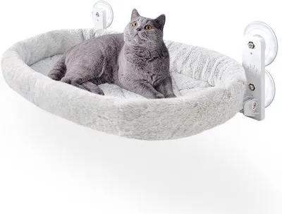 Produktbild von Famanu Katzenbett Fensterliege - Faltbare Katzenhängematte 53 x 30 cm, bis 18 kg