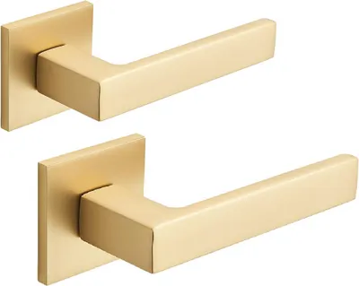 Produktbild von Kvadrato Gold Quadratischer Türgriff, Moderne Schlanke Rosette