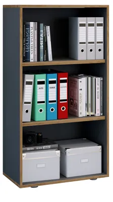 Image de Étagère en bois debout | armoire de rangement | Dimensions env. H. 110 x W. 60 x D. 33 cm | Étagère élégante | Étagère de bureau – Salia 3x L. 60 cm