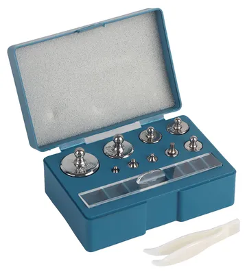 Produktbild von 17-teiliges Präzisions-Kalibriergewicht-Set (211,1 g, 10 mgšC100 g) für Schmuck