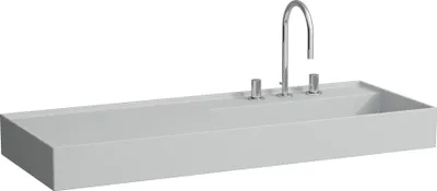 Produktbild von LAUFEN Laufen Waschtisch KARTELL 1200x460mm Abl. li o ÜL 2 HL-Ausf. grau